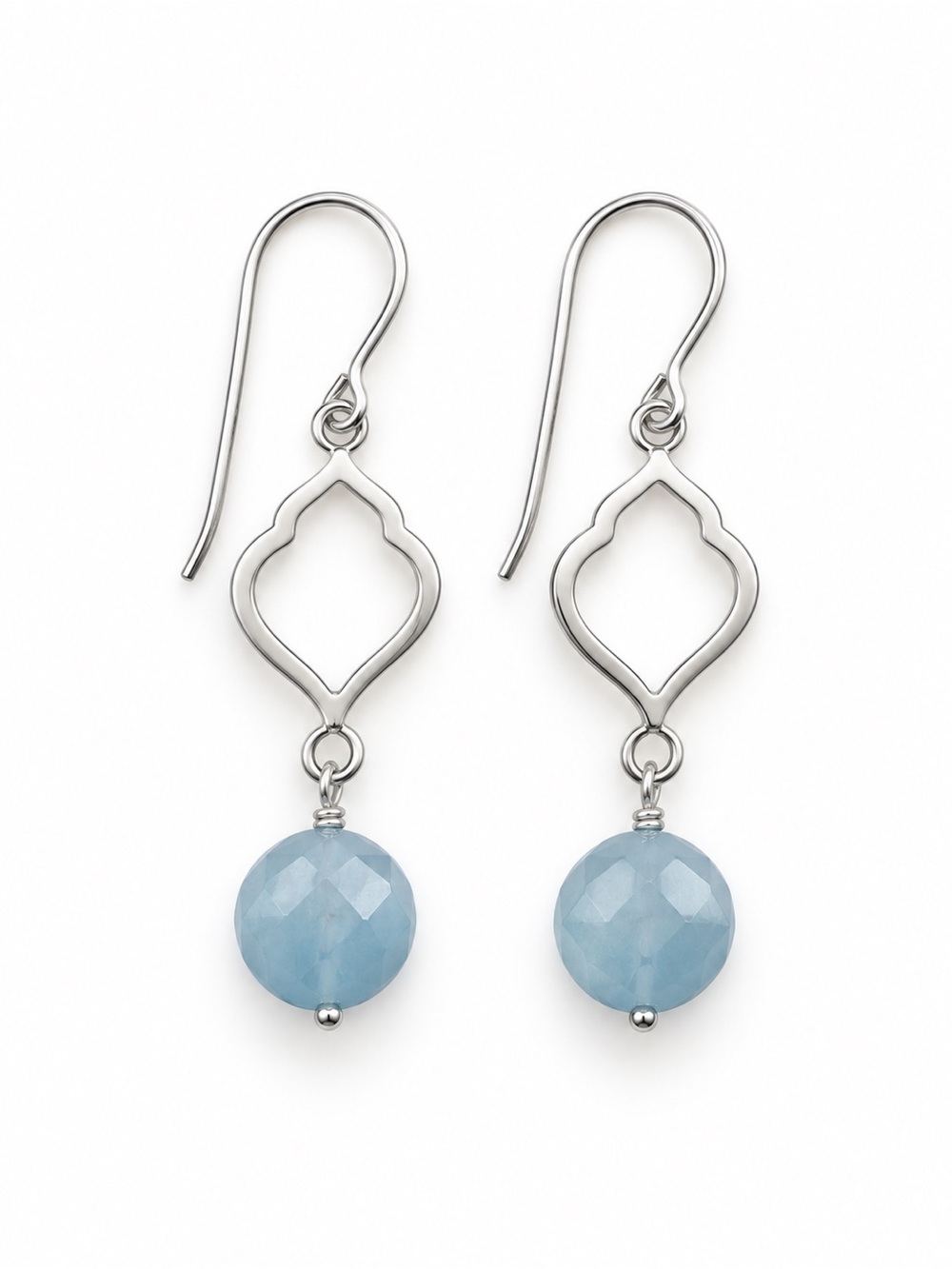 925 Aquamarine Hook Earrings